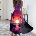 thumbnail image 2 of Robes d'Été pour Femmes Colorées, Fluides, Décontractées, Sans Manches, Robes Maxi, Tenue de Plage Hawaïenne avec Encolure en V, 2 of 4