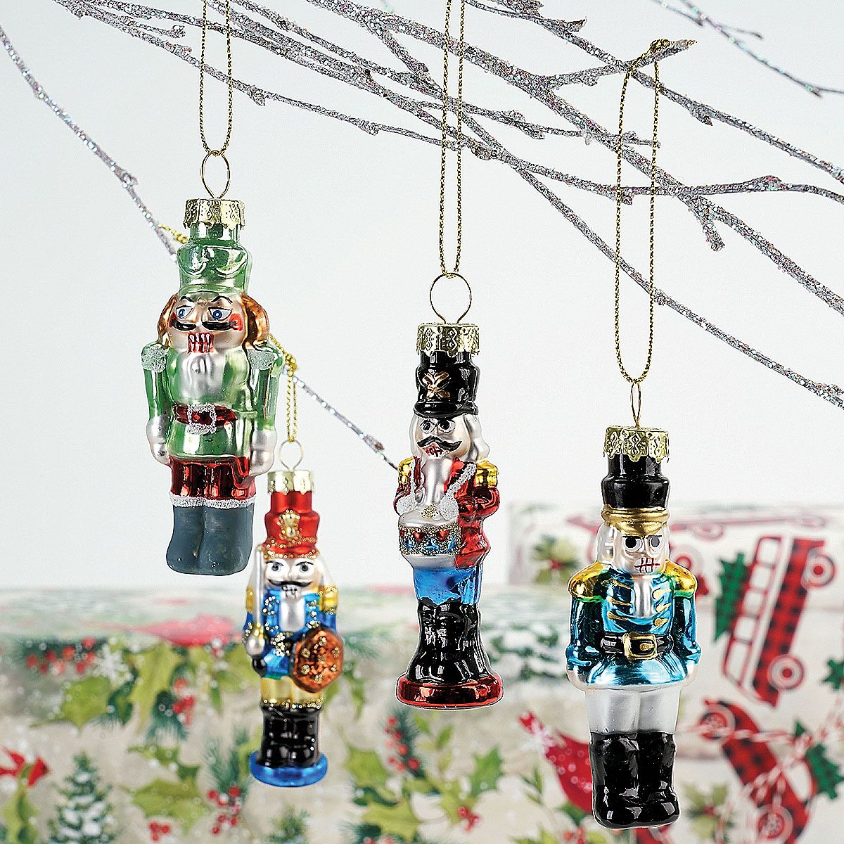 Lillian Vernon Mini Nutcracker Glass Ornaments, Set of 6 photo 4