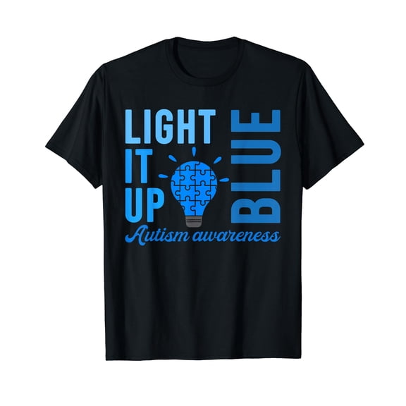 Light It Up Blue Autism Awareness Shirts, Men Women Autistic T-Shirt