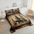 thumbnail image 3 of Rustic Bear Comforter Set Twin Woodland Wildlife Hunting Bedding Set Farmhouse Cabin Lodge Bedding Comforter Sets Adults Men Black Retro Country Animal Quilt Duvet 2 Pcs, 3 of 6