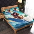 Surf Dog Sheets Queen Size, Surfing Puppy Bed Sheets & Pillowcases 4