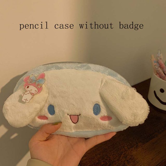 Estuche de lápices grande de Anime Kawaii Sanrio Kuromi, bolsa de felpa, juguetes, maquillaje, niña, papelería para niños LIUWENJING unisex