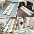 thumbnail image 5 of Runner Rug 2 x 6 Ft, Green Eucalyptus Leaves Washable Non-Slip Floor Mat for Kitchen Hallway/Entryway, Modern Art Farmhouse Plaid Long Kitchen Runner Area Rugs for Living Room, Low-Profile, 5 of 8