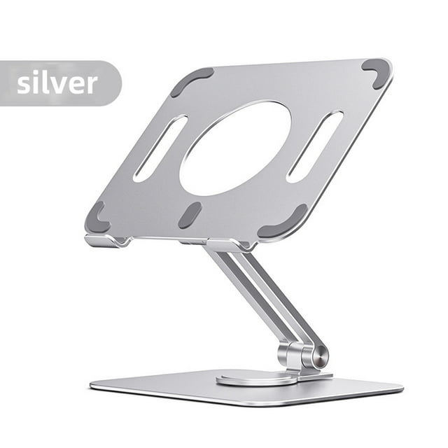 Foldable Tablet Holder Multi-angle Height Adjustable Aluminum alloy Stand Table Multi Angle Mount Mount Home Desktop Hand Free Laptop Bracket Gifts Silver