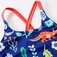 thumbnail image 4 of Fshinging Girls Swimwear Flower Cartoon Dinosaur Print One Piece Beach Swimming Pools Size 5-6 Years, 4 of 5