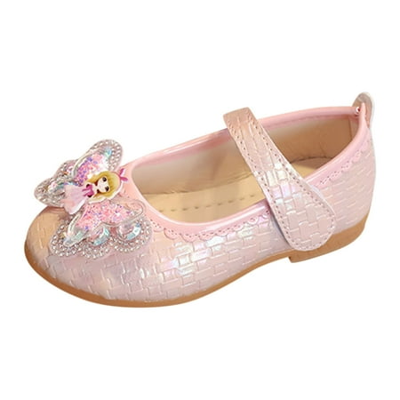 

MIASHUI Shoes for Children Fashion Summer Children Sandals Girls Casual Shoes Flat Bottom Lightweight Rhinestone Bow Cartoon Character Dress Dance Shoes Pink 33