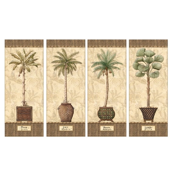 Botanical Garden Palms; Musa, Coco, Phoenix, Licuala; Four 8x20 Tropical Inspired Prints