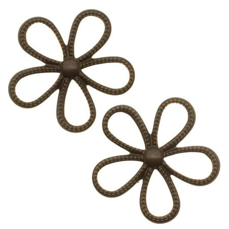 Flower Connector - Vintaj Natural Brass Beaded Flower Pendant Connector 24mm (2)