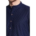 thumbnail image 6 of In-Sattva Men's Indian Mandarin Collar Handcrafted Fine Embroidered Kurta Tunic; Navy ; SM, 6 of 6
