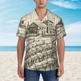 thumbnail image 2 of Pofeuu Vineyard Landscape Print Hawaiian Shirt for Men Sleeves Casual Button Down Summer Beach Dress Shirts T-Shirts,Large, 2 of 7