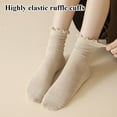 thumbnail image 2 of 6Pairs Womens Casual Cute Ankle Socks Breathable Knit Cotton Warm Soft Frilly Crew Socks, 2 of 7