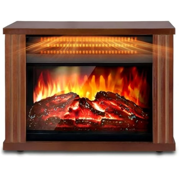 ECotronic 1500W Electric Tabletop Fireplace Heater with 3D Realistic Dancing Flame Effect,Overheat Protection for Indoor Use