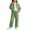 Green, variant on Cute Outfits for Stylish Girls Denim Jacket and Wide Leg Pants Fashionable Two Piece Outfit for Big Kids Comfortable Casual Wear Girls Western Outfit