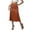 Brown, variant on Women's Midi Skirt - High Waist Side Slit Solid Color Flowy - Elegant Draped Satin Mid-Calf Length