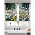 thumbnail image 2 of Colorful Floral Spring Sheer Curtains 54 Inch Length 2 Panels Set Window Treatments, Daisy Green Forest Pastoral Rod Pocket Semi Curtains for Living Room/Bedroom/Kitchen Décor, 104"W x 54"L, 2 of 7