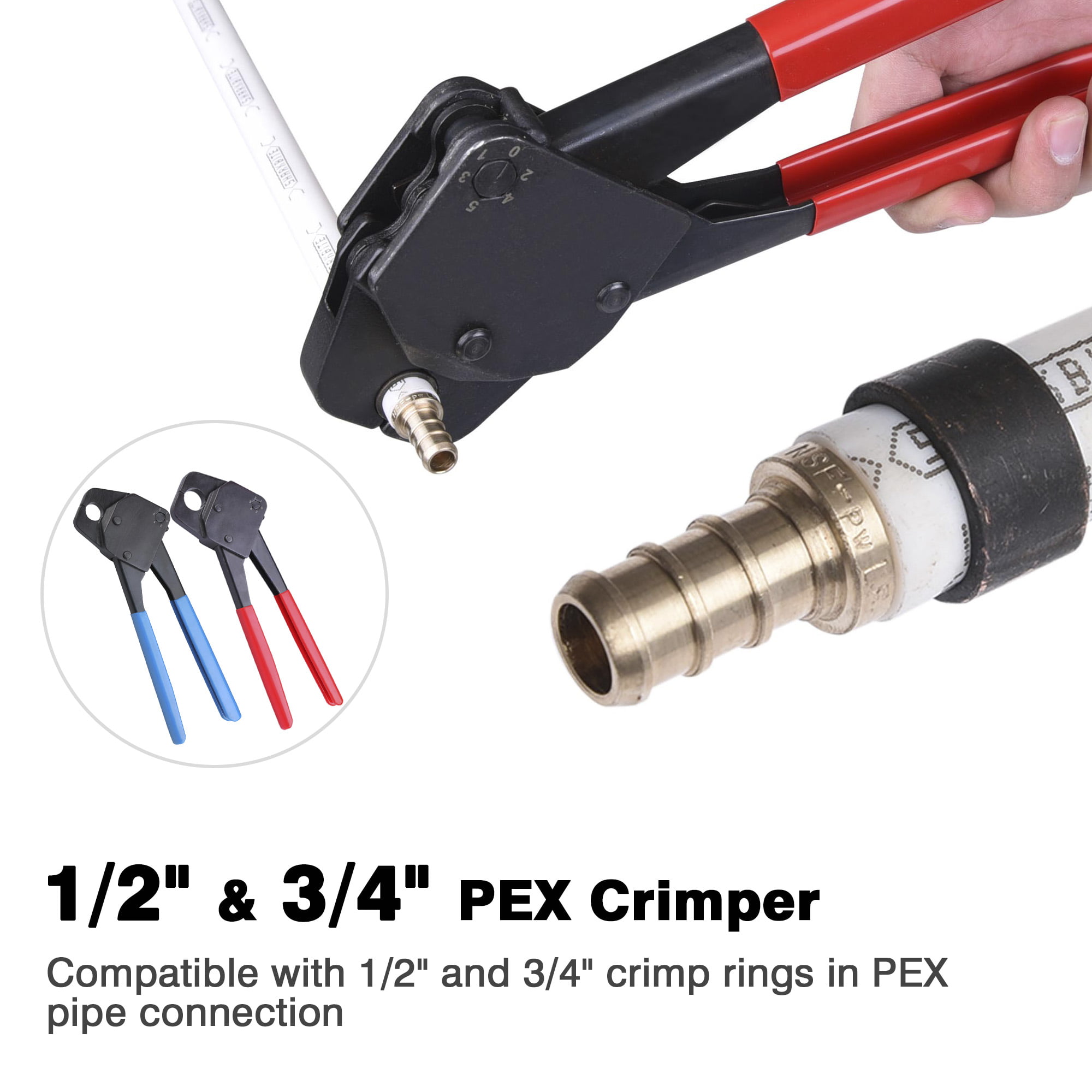 pvc cutter 2 Pex Crimpers for 1/2 & 3/4 copper ring pluming pipe crimping Tool