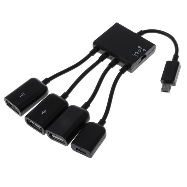 Adaptador de Concentrador OTG de Estación de Carga perfecl 3 Puertos USB 1 Puerto Micro USB