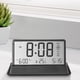 thumbnail image 1 of Reloj de tiempo interior con alarma de gran pantalla LCD multifuncional, medidor de temperatura y humedad, calendario semanal, pronósticos del tiempo, negro., 1 of 6