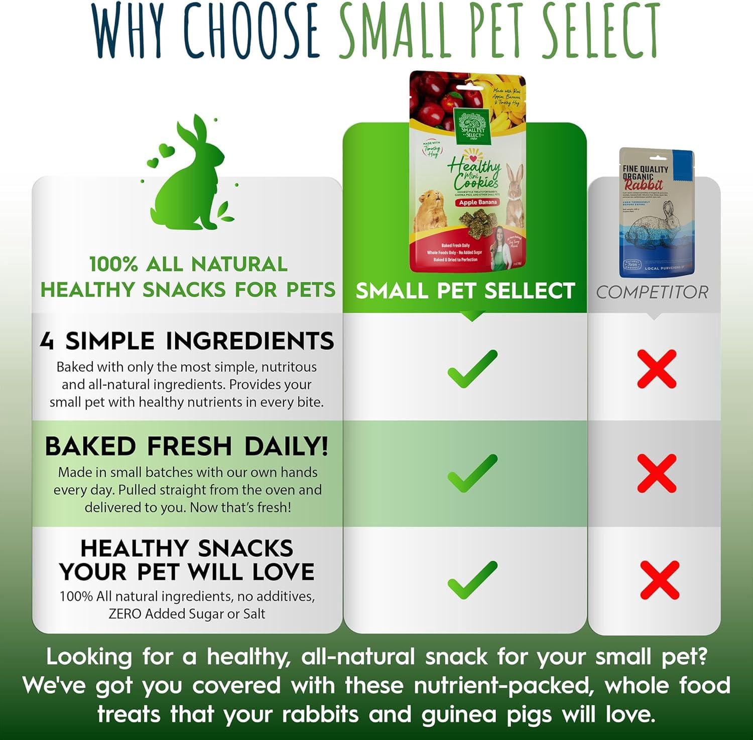 Small Pet Select Snackers Mini Cookies, Apple Banana, 2 oz