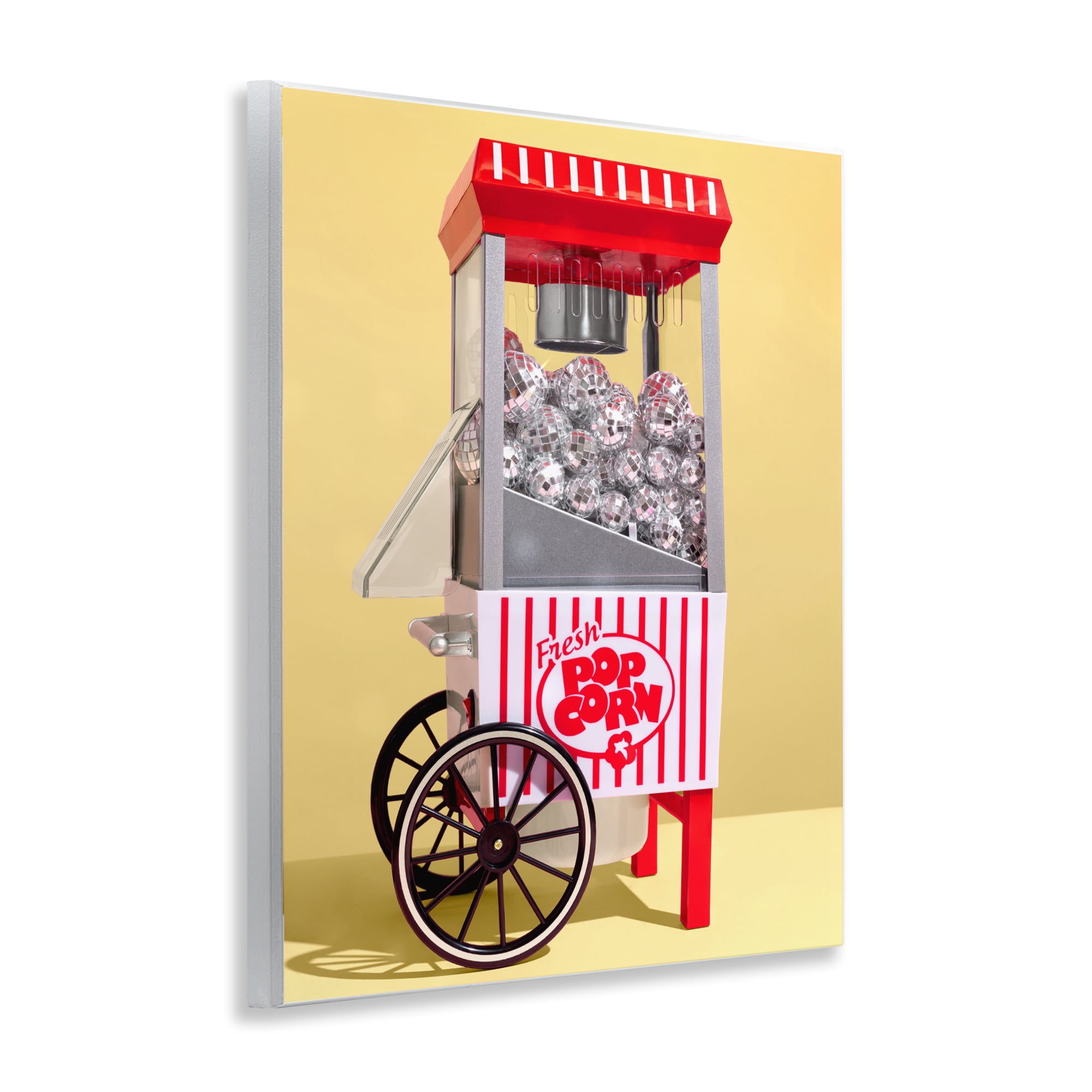 Stupell Industries Disco Popcorn over Yellow Wall Plaque Art, design by LISH Creative
