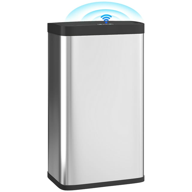 HOMCOM Sensor Garbage Can with Soft-Close Lid, 12 Gallon Sensor Trash Can
