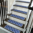 thumbnail image 2 of SussexHome Lattice Design 9" X 28" Stair Treads - 70 % Cotton Anti-Slip Carpet Strips for Indoor Stairs-Easy to Install Runner Rugs with Double Adhesive Tape-Safe, Extra-Grip, 13-Pack-Navy, 2 of 7