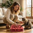 thumbnail image 6 of Interactive Cats Puzzle Toy Self Indulgence Hide Food Entertain Device for Mental Growth and Healthy Chewing, Red, 6 of 6