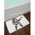 thumbnail image 2 of Astronaut Bath Mat, Cool Astronaut Jamming with Guitar Sketch Art Music Science Education Print, Non-Slip Plush Mat Bathroom Kitchen Laundry Room Decor, 29.5 X 17.5 Inches, Black White, Ambesonne, 2 of 2