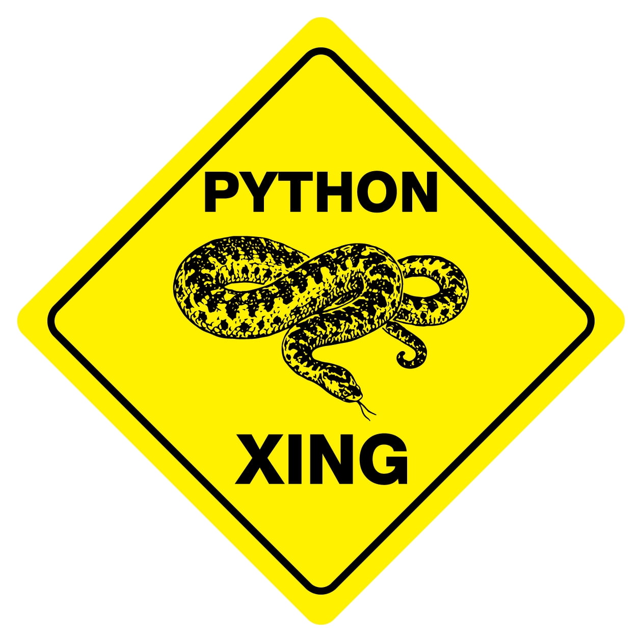 PYTHON SNAKE CROSSING Funny Novelty Crossing Sign