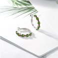 thumbnail image 4 of Gem Stone King 925 Sterling Silver Green Tourmaline and Red Created Ruby Hoop Earrings for Women (2.90 Cttw, Round 4MM and 1.9MM, Gemstone Birthstone 1 inch Diameter), 4 of 4