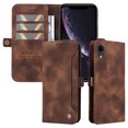 thumbnail image 5 of Mantto Case Compatible with iPhone XR, Luxury PU Leather Wallet Case with RFID Blocking Card Holder Kickstand Magnetic Closure Flip Slide Slot Case For iPhone XR,Brown, 5 of 14