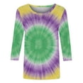 thumbnail image 5 of Ladies Mardi Gras Tops Trendy Graphic 3/4 Sleeve Loose Fitted Tee Shirts Party Crewneck New-Orleans Holiday Blouses Carnival Clothes 2026, 5 of 7