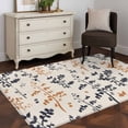thumbnail image 3 of Orange Grey Botanical Area Rugs 2.7'x5', Small Throw Rugs for Kitchen Bedroom, Rustic Country Spring Floral Summer Leaf Indoor Outdoor Rug Non-Slip Low Pile Carpet Runner Reversible Floor Mats, 3 of 8