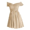 thumbnail image 5 of YuXingFu Spring Dresses for Women Mid-Length Crew Neck Plus Size Womens Dress Short Sleeve A Line Casual Summer Yellow XL, 5 of 9