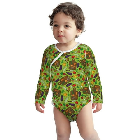 

Fotbe Carrot Eggplant Pattern Unisex-baby Long-sleeve Bodysuit Long Sleeve Bodysuits One-piece 100% Organic Cotton for Infant Baby Boys Unisex-2 Years