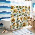 thumbnail image 5 of No Hook Shower Curtain, Farmhouse Sunflower Shower Curtains for Bathroom with See Through Top Window, Vintage Summer Botanical Waterproof & Washable Bath Curtain 60"x72", 5 of 9