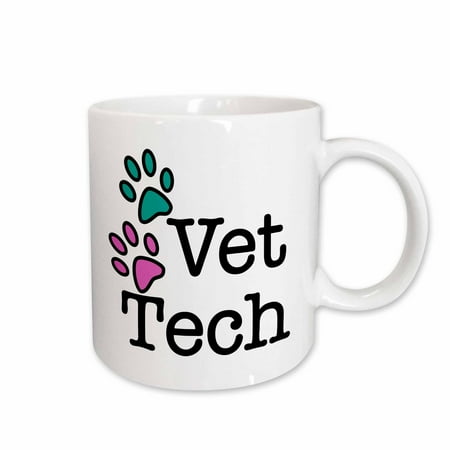 

3dRose Vet Tech Turquoise and Pink Ceramic Mug 11-ounce
