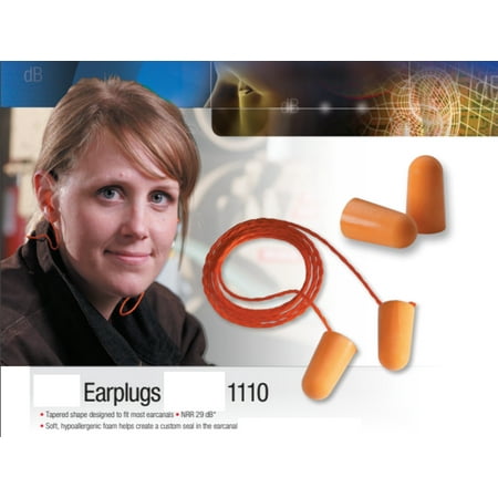 

Pack of 5 - Corded Foam 3 M 1110 Ear Plugs 051138290092 Orange Universal Polyurethane Foam Disposable Corded Cone Ear Plugs - 29 dB NRR Ear Plug
