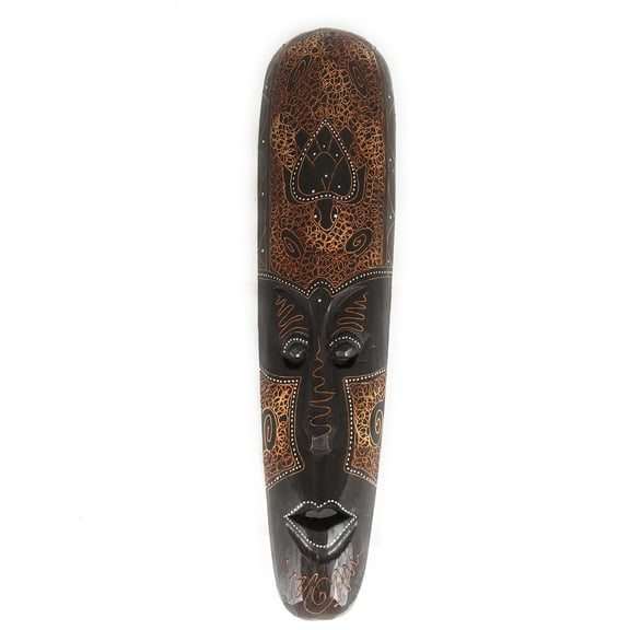 Tribal Tiki Mask 20" w/ Turtle - Primitive Art | #wib370450f