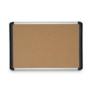 MasterVision 560375093354 48 in. x 36 in. Tech Cork Board - Tan Surface, Silver/Black Aluminum Frame