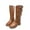 Brown, variant on Fesfesfes Riding Boots For Women Mid Heel Shoes Belt Buckle Knee High Retro Cowboy Punk US:6.5(38)