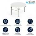 thumbnail image 3 of Flash Furniture Freeman 4-Foot Round Bi-Fold Granite White Plastic Banquet and Event Folding Table with Carrying Handle, 3 of 16