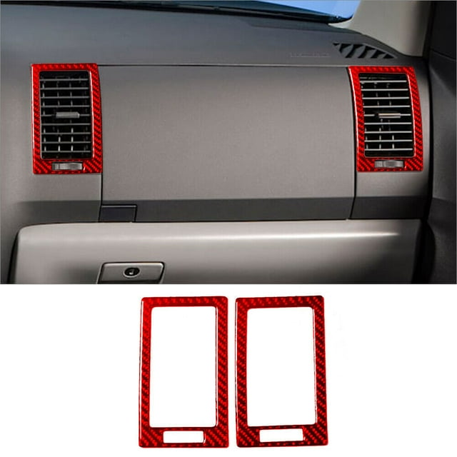 Real Bright Soft Car Interior Carbon Fiber Sticker DecorationRed Carbon Fiber Passenger Side Air Vent Cover For Toyota Tundra/SequoiaAuto Car Protection Interior Accessories