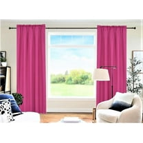 R64 HOT PINK 100% priivacy light filtering panels blackout window dressing curtain Set, of Two (2) Lined Rod Pocket Panels 37"W X 84"L Each