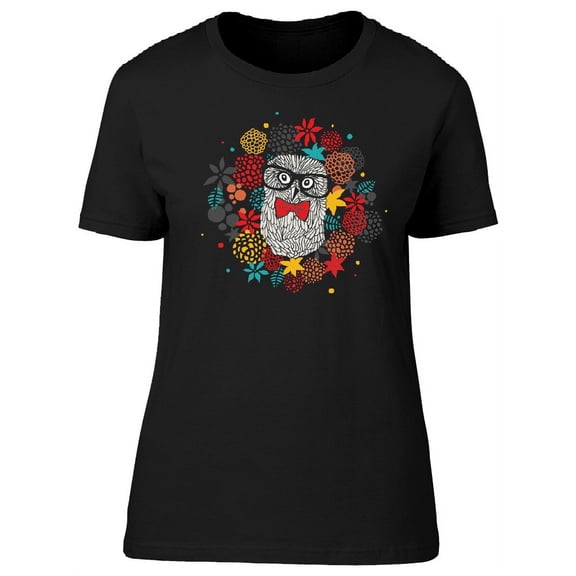 Colorful Hipster Owl Art Tee Women's -Image by Shutterstock