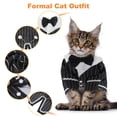 thumbnail image 2 of Ropa para gatos Unique Bargains Conjunto de esmoquin elegante para gato con corbata rayas negras Atuendos para bodas y fiestas de cumpleaños pequeños, 2 of 6