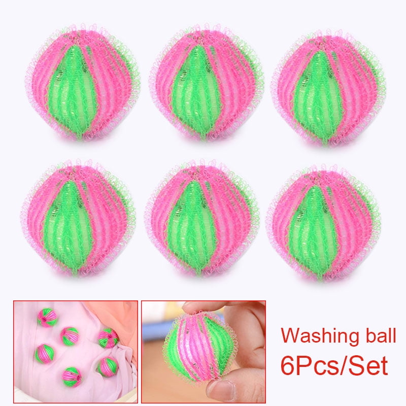 6pcs Laundry Wash Balls Hair Removal Clothes Washing Tools Lint Fluff Grabbing 