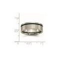 thumbnail image 2 of Mens Titanium Wedding Band Ring with Black Accent (7.0mm), 2 of 6