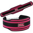 thumbnail image 2 of MRX Weightlifting Dip Belt Bodybuilding Training Fitness Gym Workout Lifting With Metal Chain Pink, 2 of 4