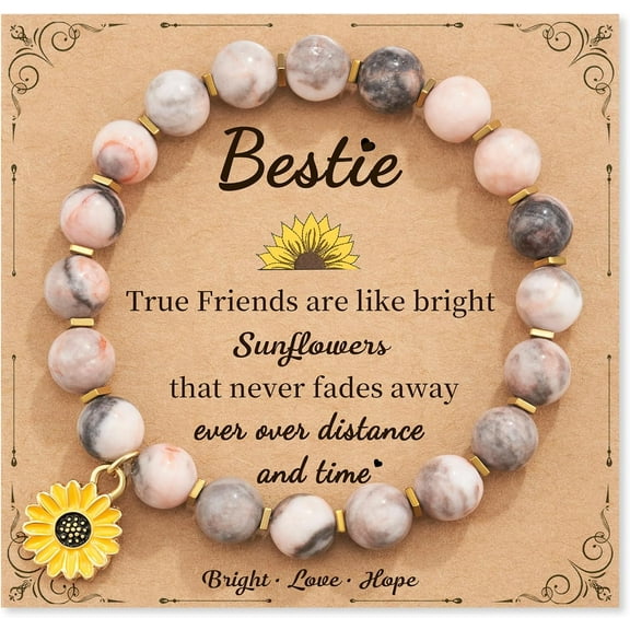 Sunflower Bracelet Jewelry  Birthday Inspirational Gifts for Women Friends Daughter Niece Granddaughter Adults
